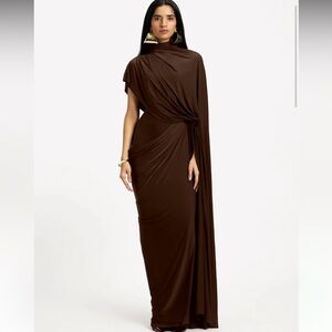 NEW DEME by Gabriella Daphne Dress Revolve FWRD Dark Brown Sz Large 8-10